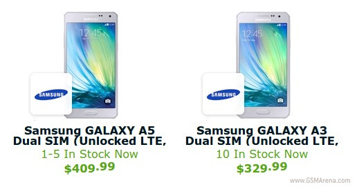 三星Galaxy A3和A5以解锁的形式到达美国