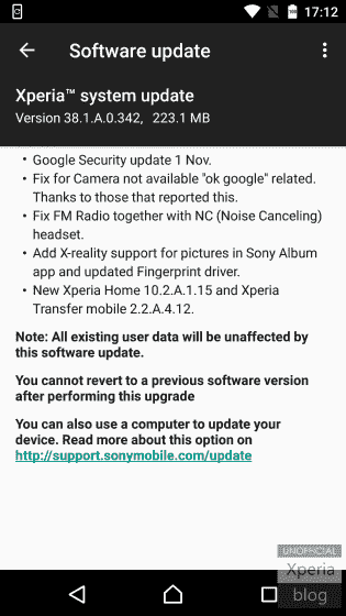 第一个Sony Xperia x Nougat Concept Update带来了11月的安全补丁