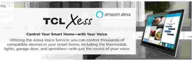 TCL宣布新的Xess Home平板电脑，内置Amazon Alexa功能