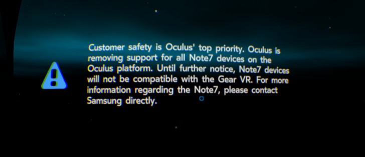 Oculus说，在Note7上没有更多的齿轮VR，直到进一步通知，Oculus说
