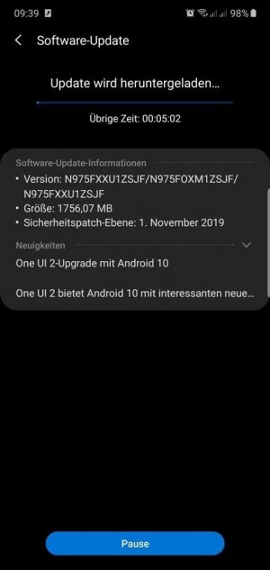 Note10系列的Android 10 Beta现在就活着