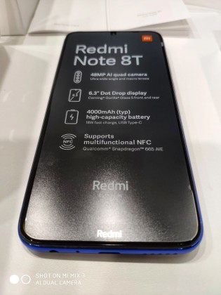 Xiaomi Redmi注意出现8T实时图像