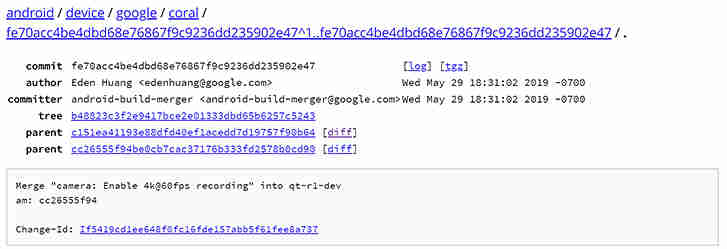 谷歌在开发期间在像素4中有4k @ 60fps支持，然后删除它