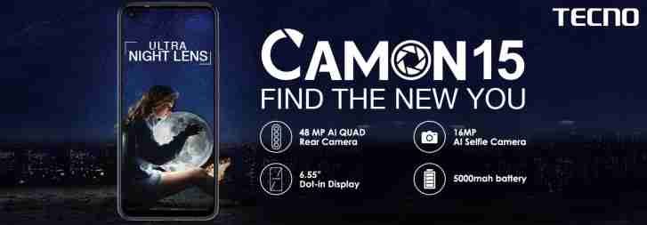 Tecno Camon 15和Camon 15 Pro为便宜带来48 MP四级摄像头