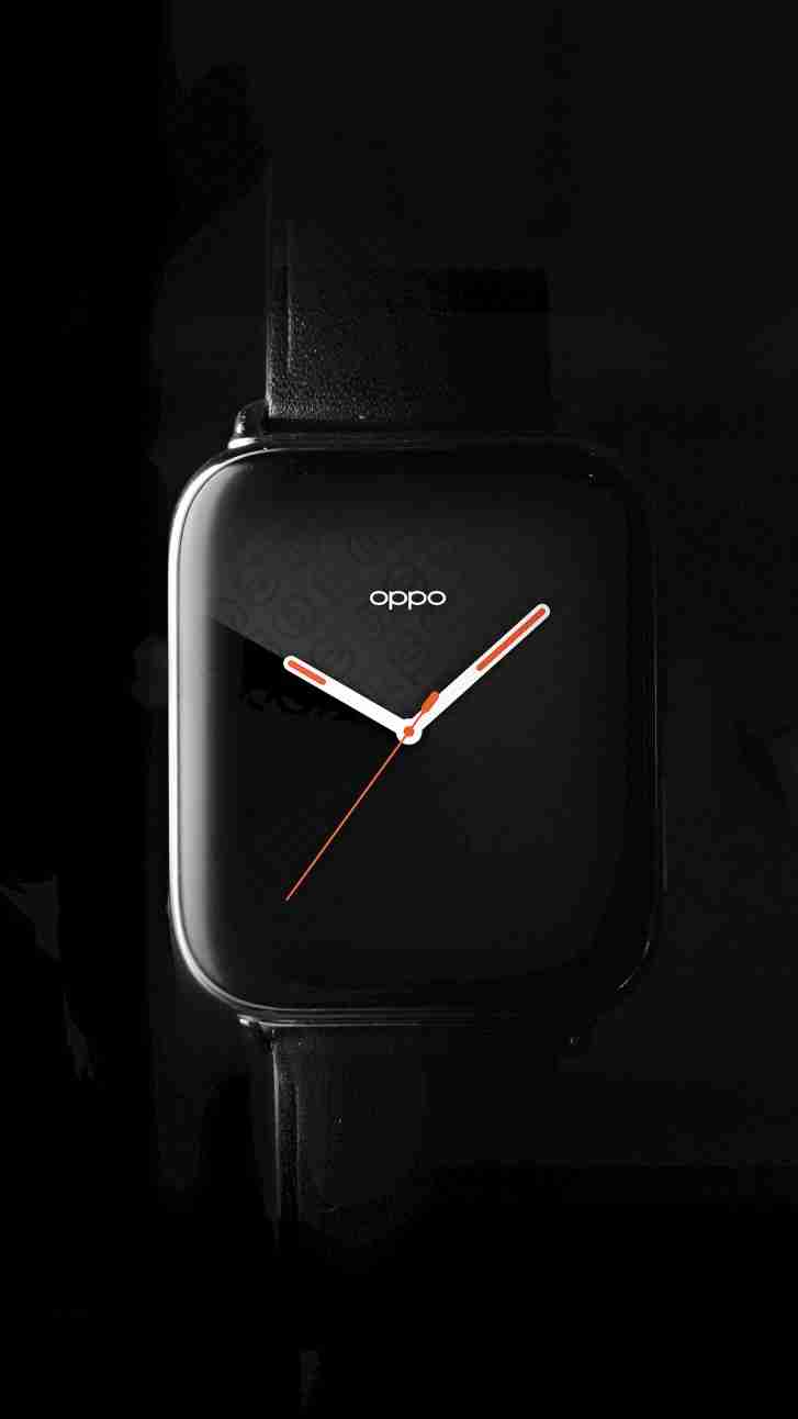 Oppo Smartwatch的第二个图像显示弯曲的3D玻璃