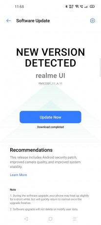 Realme 6获取其第一个软件更新，前面的摄像头120 fps慢动作