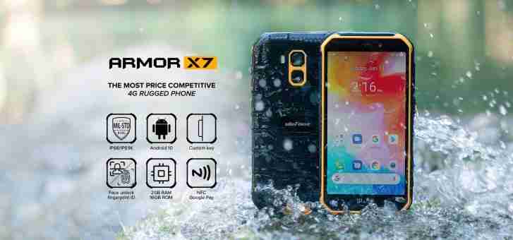 Ulefone Armor X7在视频显示耐用性测试中敲击并齐笑