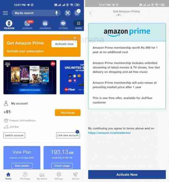 Reliance Jio为JIO Fiber Users提供免费的一年亚马逊Prime会员资格