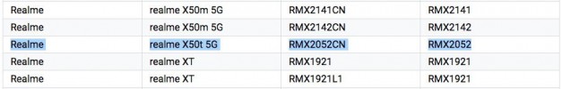 Realme X50T 5G在认证列表中发现