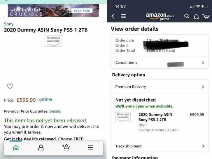 索尼Playstation 5的亚马逊上市显示价格