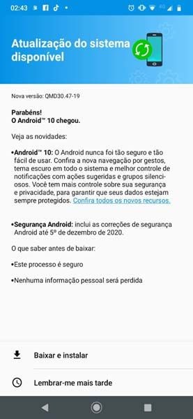 Moto G8播放开始接收Android 10